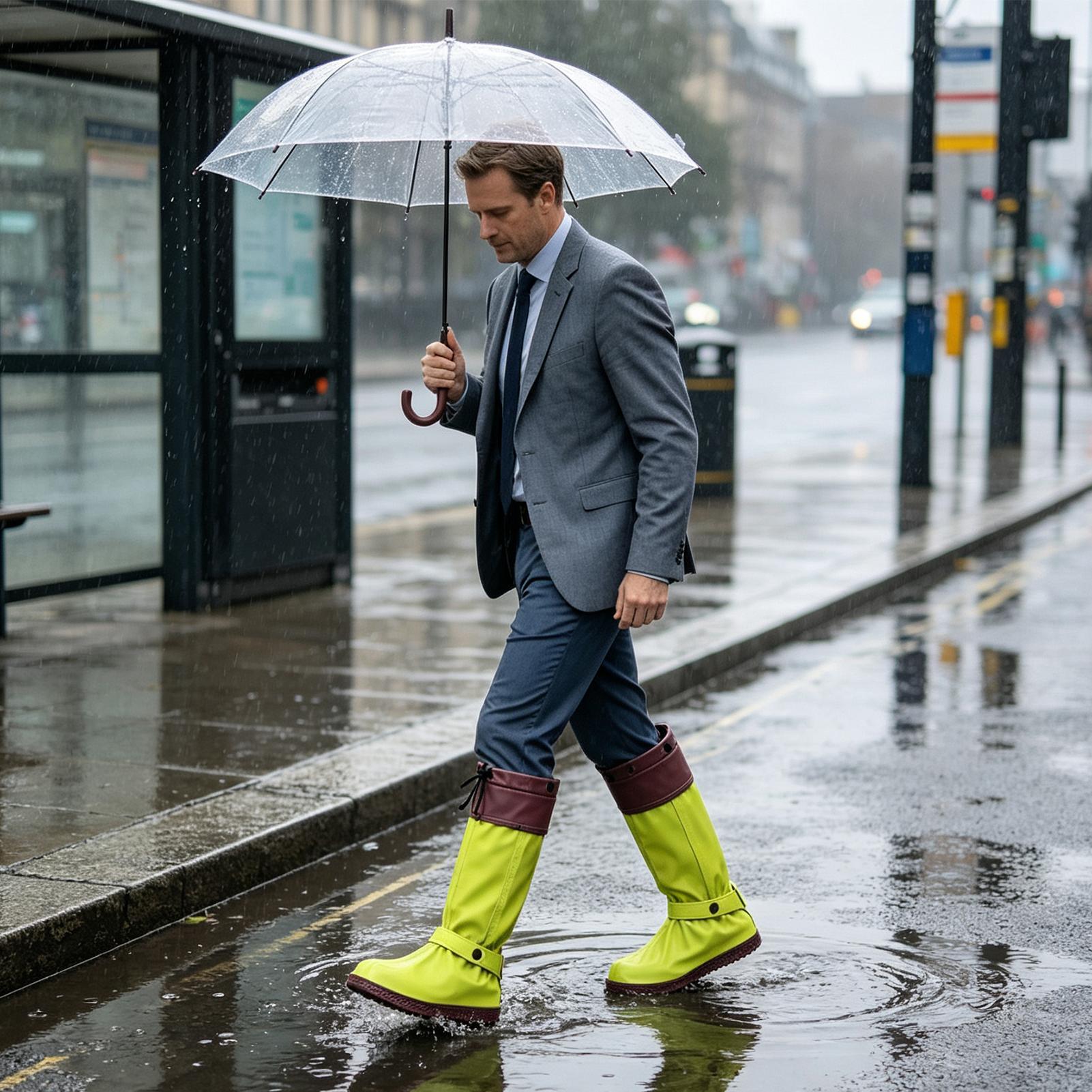 Cycling Commute In Rain - Водонепроницаемые чехлы для обуви на молнии,